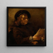 Titus van Rijn, de zoon van de kunstenaar die leest - Rembrandt van Rijn — ingelijst kunstwerk aan de muur