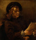 Titus van Rijn, de zoon van de kunstenaar die leest - Rembrandt van Rijn — weergave van het kunstwerk