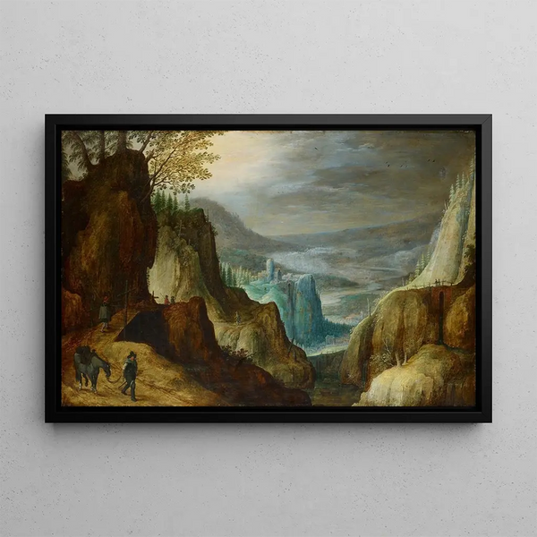 Fantastic Mountain Landscape - Tobias Verhaecht — framed artwork on a wall