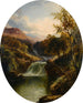 Landschapschilderij met weelderig landschap aan de rand van een waterval - Tom Seymour — weergave van het kunstwerk