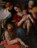 Heilige Familie met de mystieke bruiloft van Heilige Catherine - Tommaso d'Antonio Manzuoli — weergave van het kunstwerk