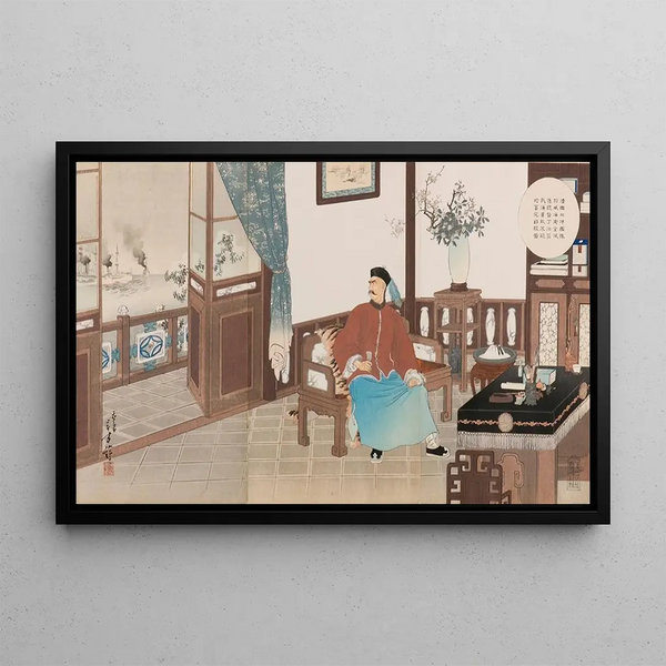 Toshikata Mizuno - Admiral Ding Ruchang of the Chinese Beiyang Fleet Totally Destroyed at Weihaiwei Commits Suicide at His Official Residence.webp
