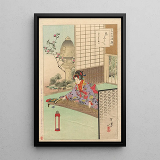 Toshikata Mizuno - Playing the Koyo A Lady from Nagoya of the Koka Era 184448 from the series Thirtysix Elegant Selections.webp