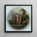 van een schilderij met drie dansende nimfen en een Cupido liggend in een landschap - Antonio Zucchi — wandpresentatie van het kunstwerk