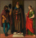 Drie heiligen Roch, Antonius abt en Lucia - Giovanni Battista Cima da Conegliano — weergave van het kunstwerk