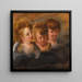 Three Angel Heads in the Clouds - Anonymous — framed artwork on a wall