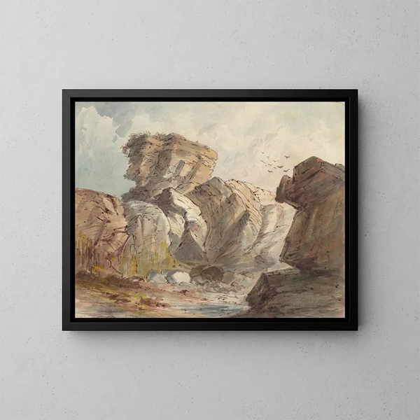 Landscape painting rocky - Truman Seymour — framed artwork on a wall