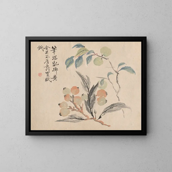 Tree of Nashi Pears of Japan - Tsubaki Chinzan — framed artwork on a wall