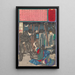 Een politiepatrouille die een verkrachting voorkomt in een begraafplaats - Tsukioka Yoshitoshi — ingelijst kunstwerk aan de muur