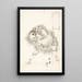 Tekening voltooid van een krijger - Tsukioka Yoshitoshi — ingelijst kunstwerk aan de muur