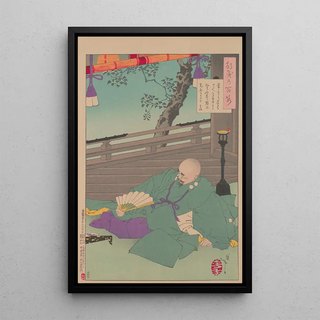 Tsukioka Yoshitoshi - Geni viewing the Moon from his castle.webp