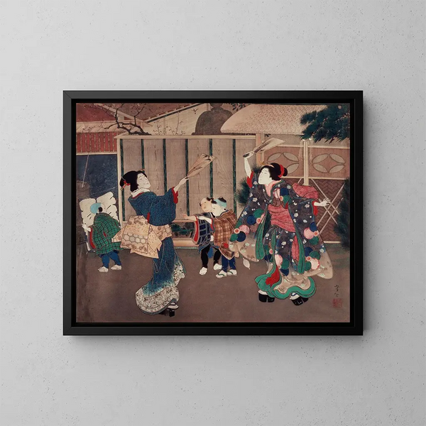 Celebration of the New Year in January - Tsukioka Yoshitoshi — framed artwork on a wall