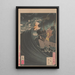 Maan boven de zee bij de Daimotsu-baai Benkei Daimotsu kaijō no tsuki Benkei - Tsukioka Yoshitoshi — ingelijst kunstwerk aan de muur