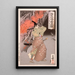 Nitta Shir Tadatsune die een grot binnenkomt met een fakkel - Tsukioka Yoshitoshi — ingelijst kunstwerk aan de muur
