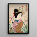 Voorbereiding op een wandeling De vrouw van een edelman uit de Meiji-periode - Tsukioka Yoshitoshi — ingelijst kunstwerk aan de muur