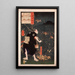 Samanosuke Mitsutoshi with fox fires - Tsukioka Yoshitoshi — framed artwork on a wall
