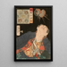 Shigeno Yozaemon en een ontploffende granaat - Tsukioka Yoshitoshi — ingelijst kunstwerk aan de muur