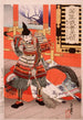 Shinchnagon Taira no Tomomori die de brug veegt - Tsukioka Yoshitoshi — weergave van het kunstwerk