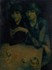 Twee vrouwen in het café - Ubaldo Oppi — weergave van het kunstwerk