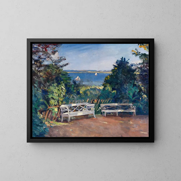 Garden in Travemünde - Ulrich Hübner — framed artwork on a wall