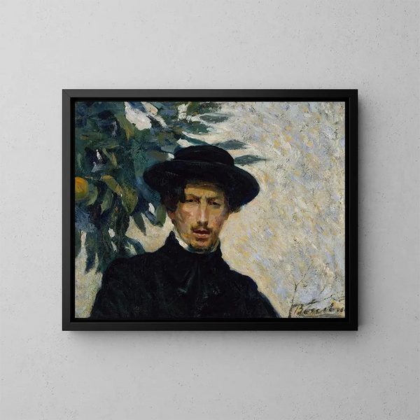 Self-portrait - Umberto Boccioni — framed artwork on a wall