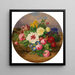 van een Bloemstuk met Rozen, Tulpen en Narcissen op een Zandachtige Ondergrond - Josef Lauer — wandpresentatie van het kunstwerk