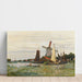Reproductie van het schilderij Een molen in Zaandam door Claude Monet