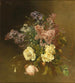 van een boeket bloemen met lila's en rozen - Josefine Swoboda — weergave van het kunstwerk
