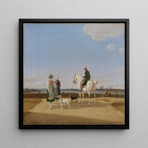 Un cavalier et deux paysannes - Wilhelm von Kobell
