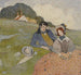 van een paar zittend in een landelijk landschap - Edmund Dulac — weergave van het kunstwerk