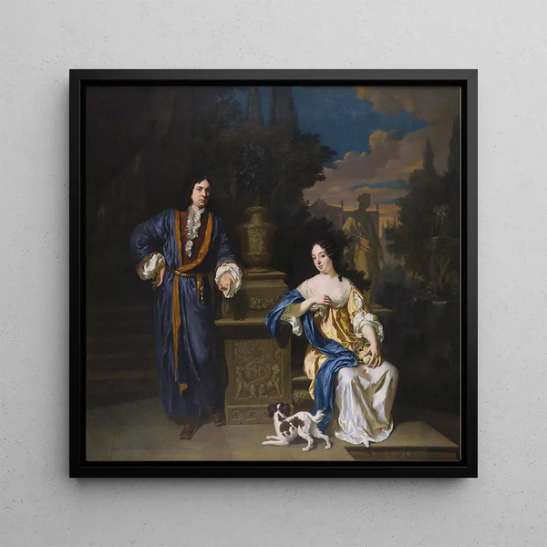 Un gentleman et une dame dans un parc - Jan Verkolje
