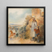a grandfather and his grandson observing Archduke Karl of Austria-Teschen in a general's uniform after the victorious Battle of Aspern - Friedrich Johann Treml — framed artwork on a wall