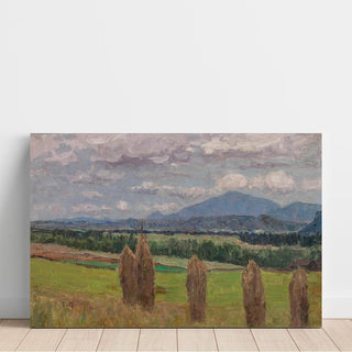 Un paysage avec gerbes de maïs - Alfred Zoff | Reproduction Tableau Décoration murale affiche copie