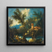 a wooded river landscape with figures - Antonio Francesco Peruzzini — framed artwork on a wall