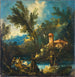 a wooded river landscape with figures - Antonio Francesco Peruzzini — artwork view