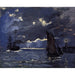 Reproductie van het schilderij Een maritiem landschap, navigatie bij maanlicht - Claude Monet