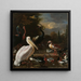 van een pelikaan en andere vogels bij een vijver bekend als De Drijvende Veer - Melchior d'Hondecoeter — ingelijst kunstwerk aan de muur
