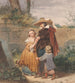 van een vader met twee kinderen bij het graf van de moeder - Willem Hendrik Schmidt — weergave van het kunstwerk