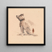 a seated terrier in left profile - Peter DeWint — framed artwork on a wall