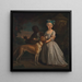 Een jong meisje met een hond en een page - Bartholomew Dandridge — wandpresentatie van het kunstwerk