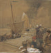 Een winderige dag - Dudley Hardy — weergave van het kunstwerk