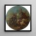 a Battle Scene with a Fallen Horse - August Querfurt — framed artwork on a wall
