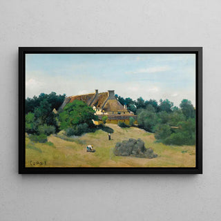 Een Boerderij in Saint-Martin-du-Bon-Fossé van Jean-Baptiste Camille Corot