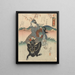 Vrouw die op een stier rijdt - Utagawa Kunimaro — ingelijst kunstwerk aan de muur