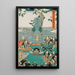 Acte XI Einde De Rônin brengen hulde aan het graf van Enya in de Sengakuji-tempel die de kop van Moronao als offer brachten - Utagawa Kunisada Toyokuni III — ingelijst kunstwerk aan de muur