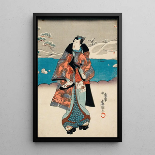 Utagawa Kunisada Toyokuni III - Fashionable Man Viewing the Snow.webp