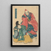 Monk of High Rank Yasuhide Playing the Role of Nakamura Utaemon - Utagawa Kunisada Toyokuni III — framed artwork on a wall