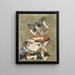 Ichikawa Danjūrō VII in de rol van Soga no Gorō en de groep Mitsugorō III in de rol van Kobayashi no Asahina in een stuk van Soga - Utagawa Kunisada Toyokuni III — ingelijst kunstwerk aan de muur