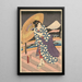 van een regenachtig tafereel op een brug - Utagawa Kunisada Toyokuni III — ingelijst kunstwerk aan de muur