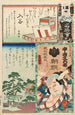 van acteur Nakamura Bungorō II en Asagao Senbei, tiende groep van de Brigade Ru - Utagawa Kunisada Toyokuni III | Schilderij — weergave van het kunstwerk
